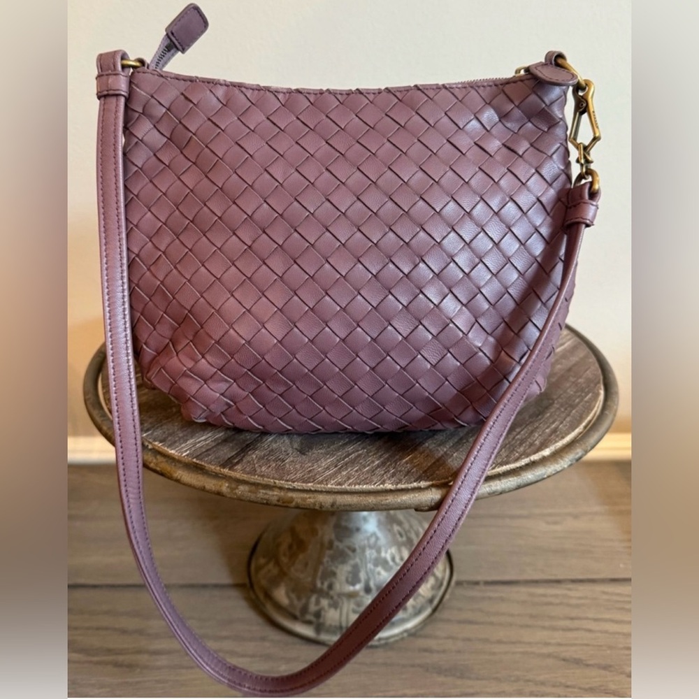Bottega Veneta Light Purple Intrecciato Leather Shoulder Bag